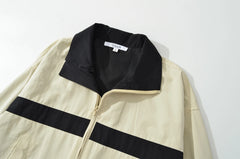 Color Block t Contrast Stripe Zip Up Track Jacket