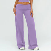Wide Leg Fold Over Low Rise Flare Yoga Sweatpants