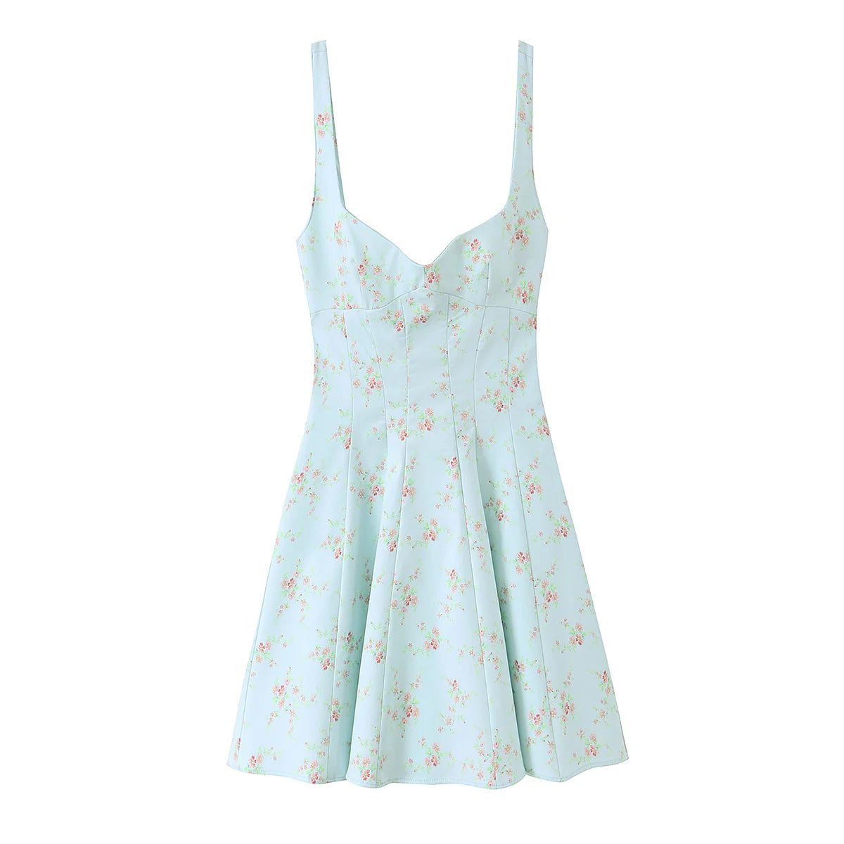 floral cami mini dress forever 21 Blue Floral Print A-line Mini Dress 1 / S