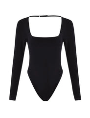 Long Sleeve Open Back Strap Bodysuit