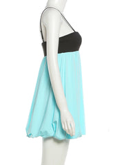 Puff Hem Strappy Mini Dress