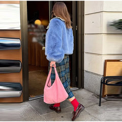 Ruffled Peter Pan Collar Fur Coat