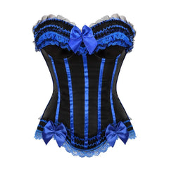 Satin Bow Lace Strapless Corset Top
