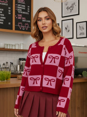 Heart/Bow Button-up Cardigan