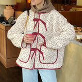 Front Bowknot Tie Up Pattern Jacket