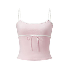 Polka Dot Bow Tie Spaghetti Strap Tank Top