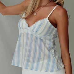 Babydoll Lace Trim Spaghetti Strap Top