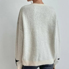 Star Pattern O-Neck Sweater Pullover