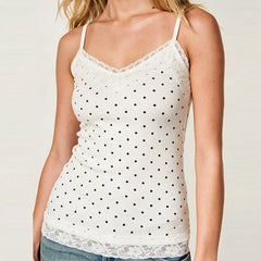 Stripe Lace Trim Cami Top
