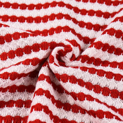 Red Stripe Ribbed Long Sleeve Mini Dress