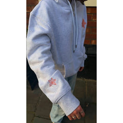 Floral Letter Embroidery Hooded Sweatshirt