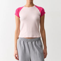 Crewneck Raglan Cropped T-Shirt