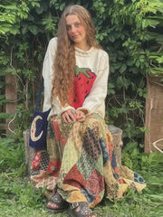 Crew Neck Graphic Knit Sweater