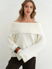 Off Shoulder Knit Sweater