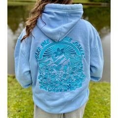 Floral Letter Embroidery Hooded Sweatshirt