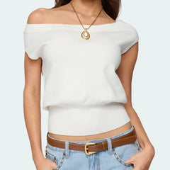 Off Shoulder Knitted Tank Top