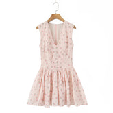 V Neck Mini Sleeveless Dress