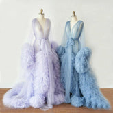 Long Tulle Fluffy Sleepwear Robes