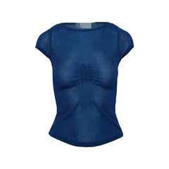 Glitter Ruched Short Sleeve T Shirt
