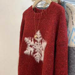 Christmas Snowflake Red Sweater