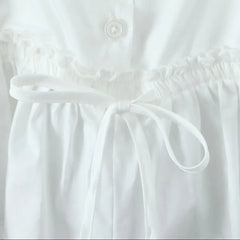 White Short Puff Sleeve Crop Top