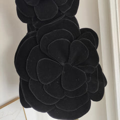 Velvet 3D Flower Strapless Mini Dress With Gloves