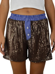 Sequined Patchwork Pyjama Shorts