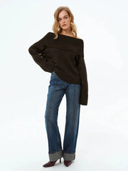 Off Shoulder Knit Sweater