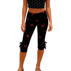 Print Capri Pants with Bows