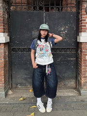 Eclectic Calf Length Capri Denim Trouser