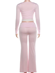 Cami Top With Detachable Sleeve And Flare Yoga Pants 3-Piece Set