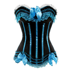 Satin Bow Lace Strapless Corset Top