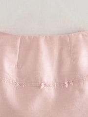 Pink Heart Bow Tube Corset Top and Mini Skirt Set
