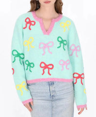 Bow Embroidery Sweater
