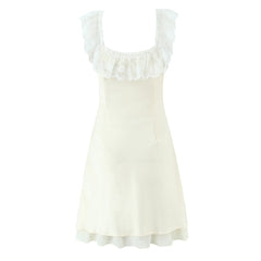 Ruffled Strap Satin Mini Dress