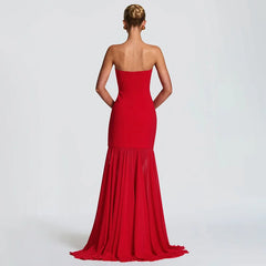 Steapless Mesh Patchwork Maxi Dress With Scarf