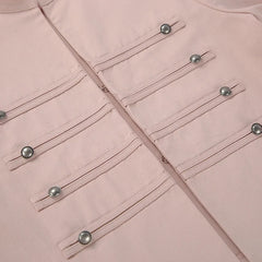 Lapel Button Zip Up Fitted Jacket