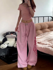 Pink Printed Sweatpants