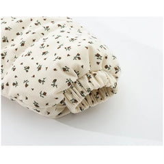 Beige Corduroy Print Parka Padded Jacket