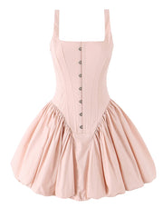 Pink Corset Bubble Hem Mini Dress