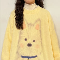 Cartoon Puppy Loose Jumper