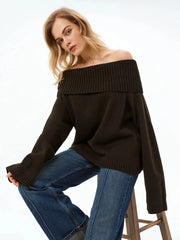 Off Shoulder Knit Sweater