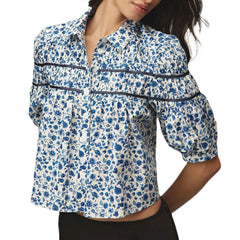Puff Sleeve Floral Peplum Blouse