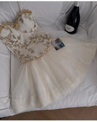 Spaghetti Strap Floral Embroidered Top and Mesh Skirt Set