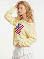 American Flag Knit Sweatshirt