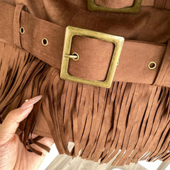 Tassels Double Sashes Mini Skirt