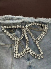 Crystal Star Hollow Out Jeans