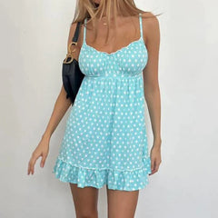Polka Dot Babydoll Mini Dress