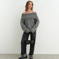 Off Shoulder Knit Sweater