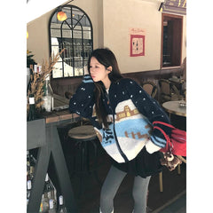 Winter Scenery Knitted Cardigan